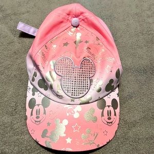 Like NEW Disney Parks Mickey Mouse Icon Sequins Bling Jeweled Baseball Cap Hat